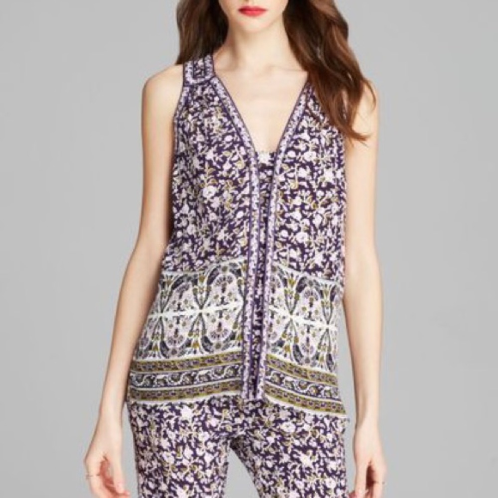 Rebecca Taylor Sleeveless Floral Tank